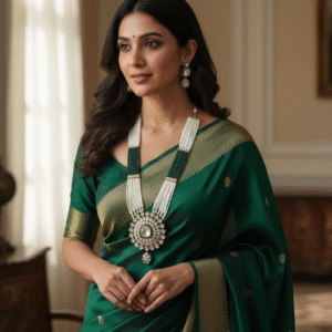 Premium Kundan Necklace back Meena