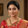 Royal Peacock Temple Necklace Set – Green & Gold Elegance