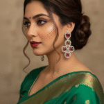 Regal Ruby & Zircon Cascading Floral Drop
