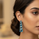 Sky Blue Crystal Dangle Earrings