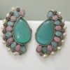 Pastel Mint & Pink stud