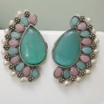 Pastel Mint & Pink stud
