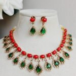 Radiant Ruby & Emerald Kundan Necklace Set