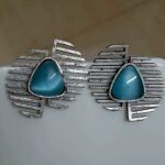 Silver Mirage Leaf Studs