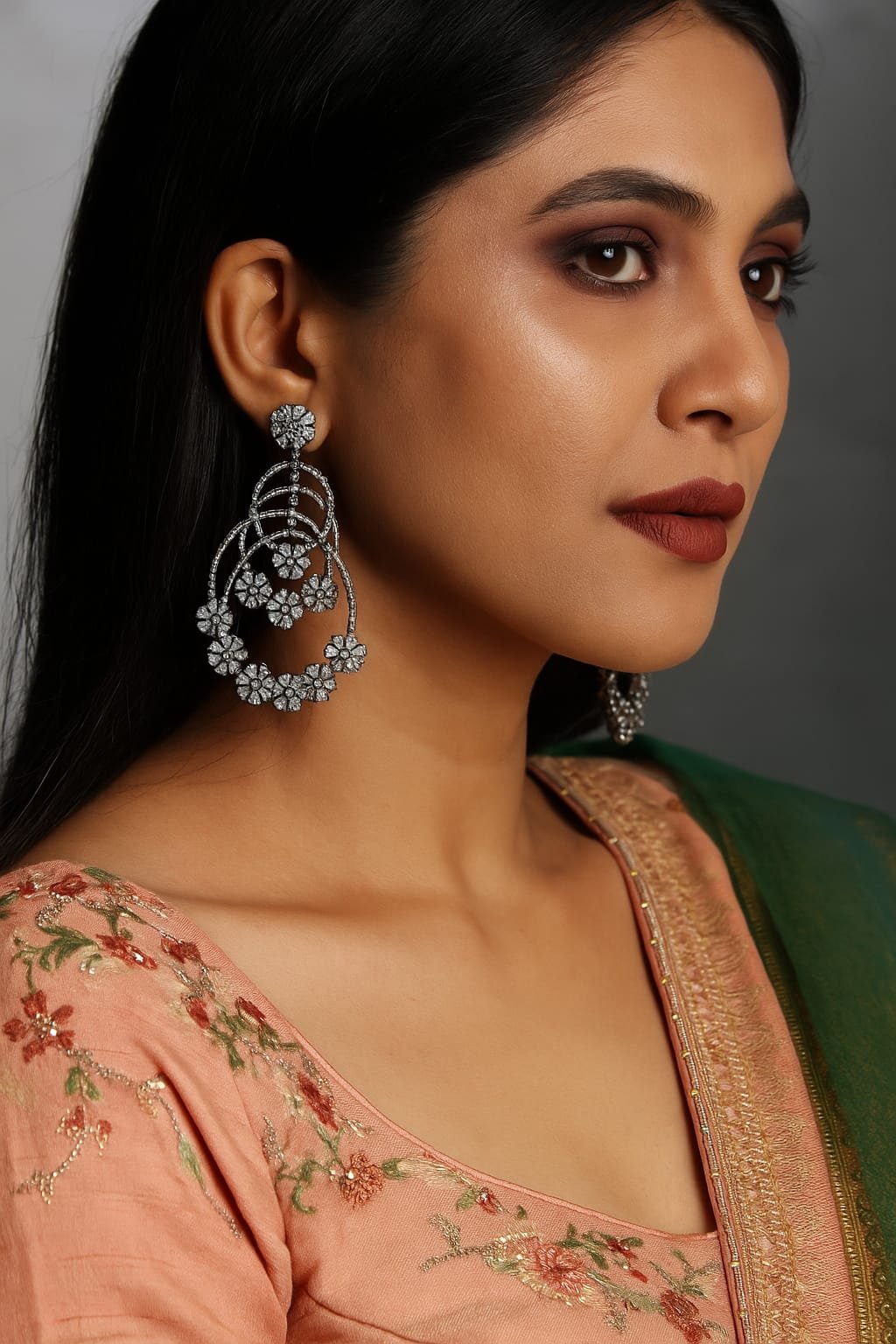 Victorian Floral Cascading Earrings