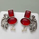 Peacock red stud