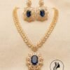 Royal Blue Star Cut AD Necklace Set