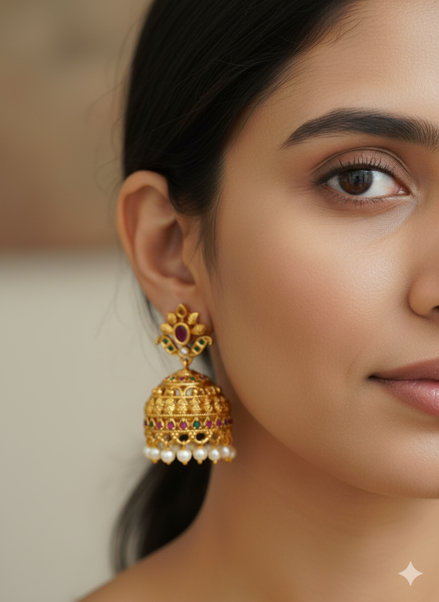 Traditional Temple Jhumka Earrings