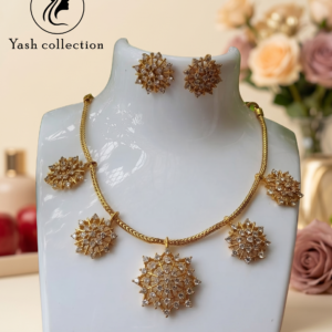 5-Cluster Crystal Necklace Set