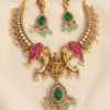 Gold Elephant & Lakshmi Temple Necklace Set