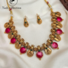 Laxmi Coin & Crimson Kemp Stone Antique  Set