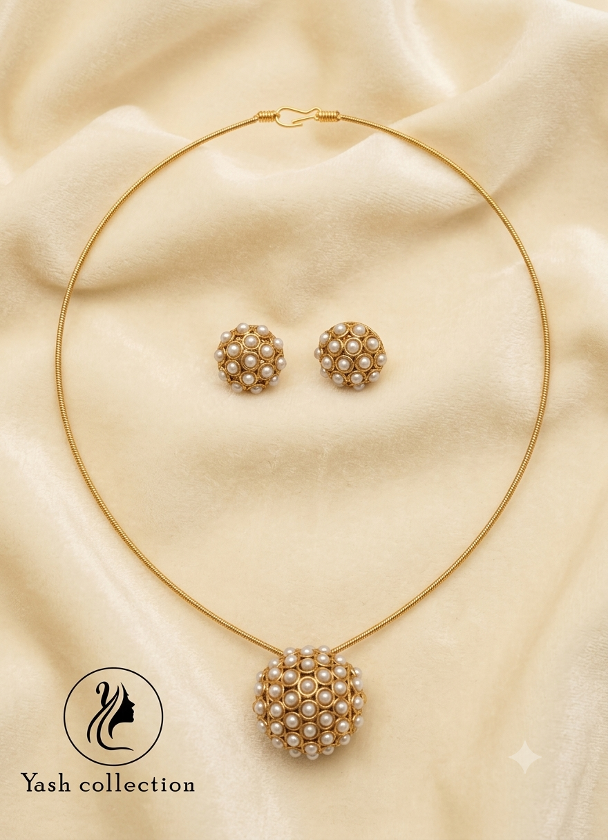 Sphere Pendant & Stud Earrings Set