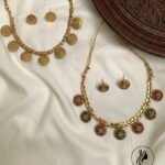 Reversible Antique Coin & Floral Motif Necklace Set