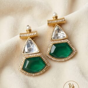 Green Polki Doublet Stone Earring