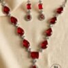 Silver Red CZ Necklace