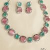 Mint & Pink CZ Necklace