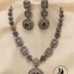 Victorian Green Necklace with Mang tikka