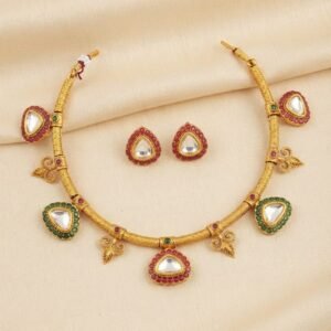 Ruby Green Polki Choker